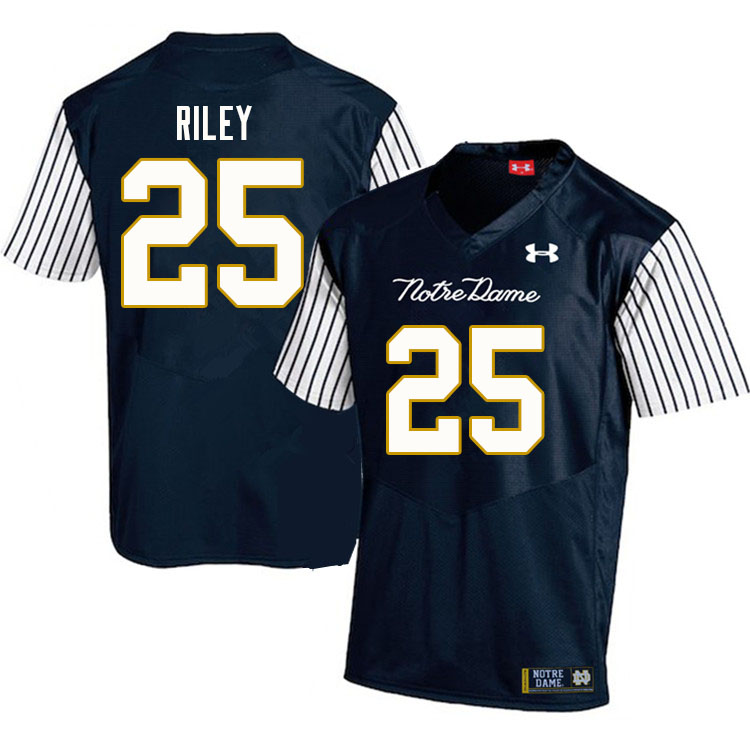 Men's NCAA Notre Dame Fighting Irish #25 Philip Riley Stitched College Under Armour Authentic Navy Alternate Football Jersey GS10R24LI